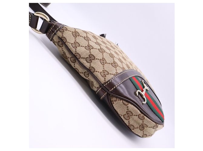 Borsa a tracolla Gucci GG Canvas Horsebit Marrone Multicolore - vista 6