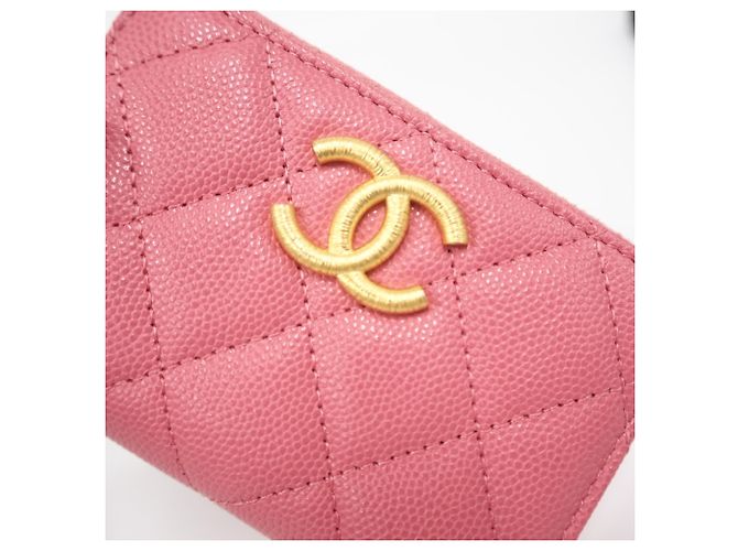 Portamonete Chanel Matelassé in Oro e Rosa D'oro - vista 4