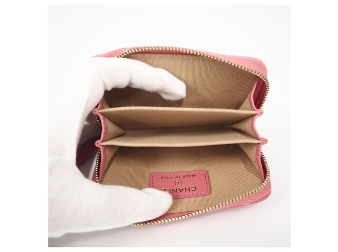 Portamonete Chanel Matelassé in Oro e Rosa D'oro - vista 9