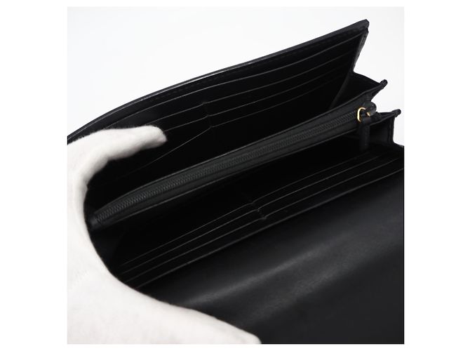 Cartera Continental Gucci de piel con G entrelazadas Negro - vista 11