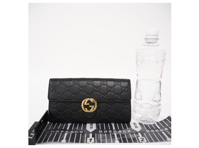 Cartera Continental Gucci de piel con G entrelazadas Negro - vista 3
