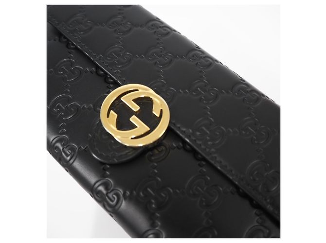 Cartera Continental Gucci de piel con G entrelazadas Negro - vista 4