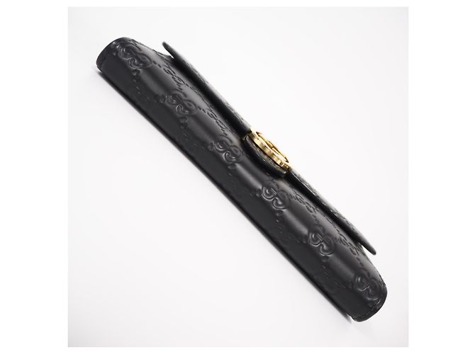 Cartera Continental Gucci de piel con G entrelazadas Negro - vista 6