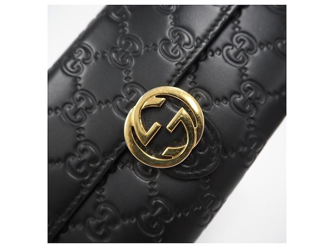 Cartera Continental Gucci de piel con G entrelazadas Negro - vista 9