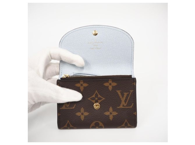 Louis Vuitton Monogram Rosalie Wallet Brown Blue Beige - view 9