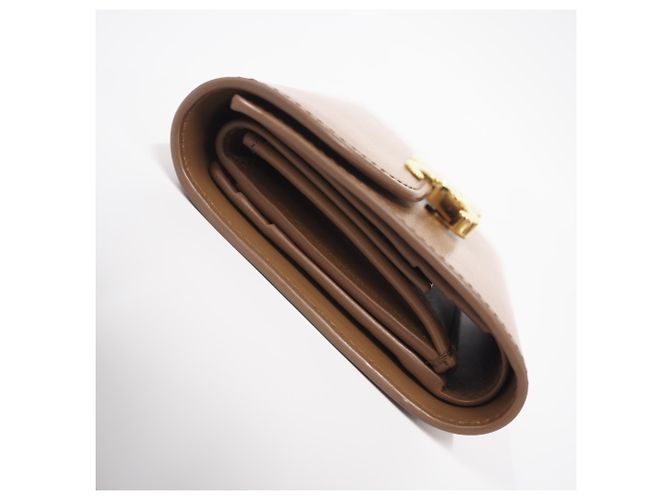 Céline Portafoglio a patta Small Triomphe Celine Marrone - vista 7