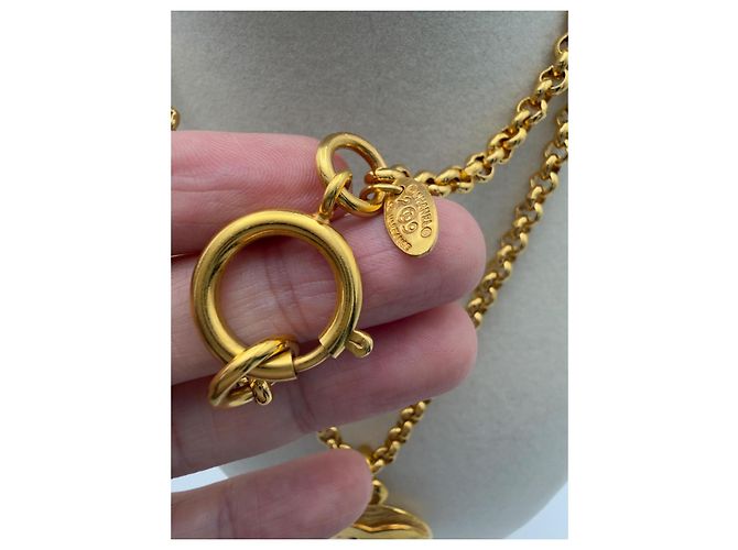 Collier pendentif Chanel CC Doré - vue 8