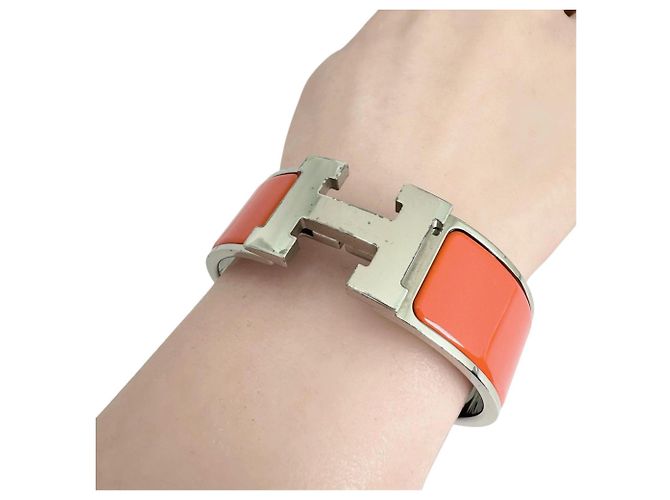 Hermès Hermes Clic Clac H Armreif in Orange - Ansicht 4