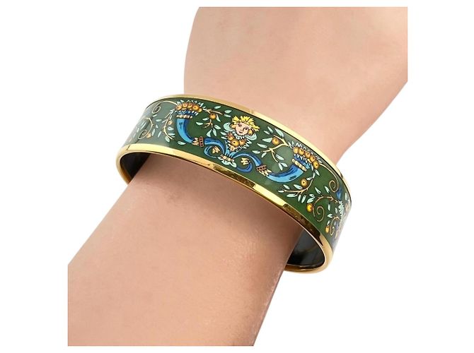 Hermès Bracelet GM en émail vert Hermes - vue 4