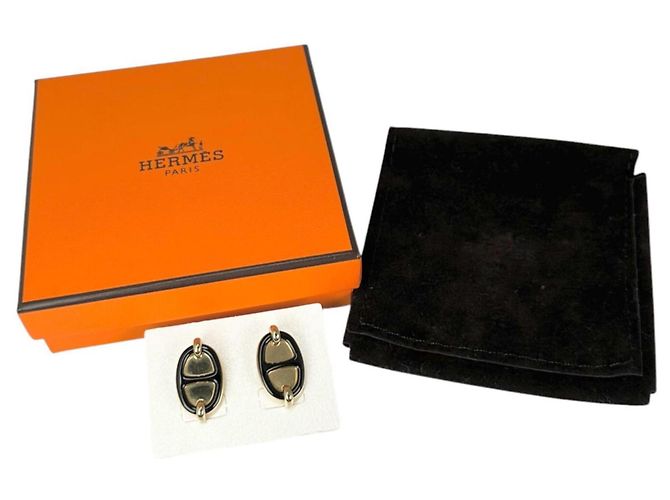 Hermès Hermes Mini Maillon H100052F Ohrringe Schwarz - Ansicht 8