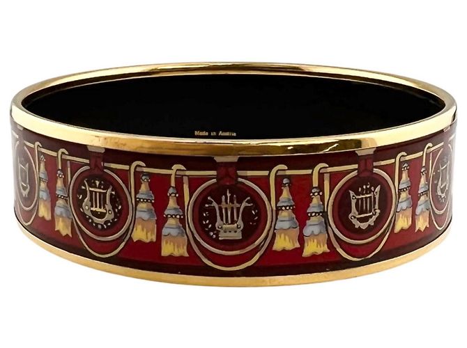 Hermès Bangles in metallo smaltato rosso Hermes GM - vista 3