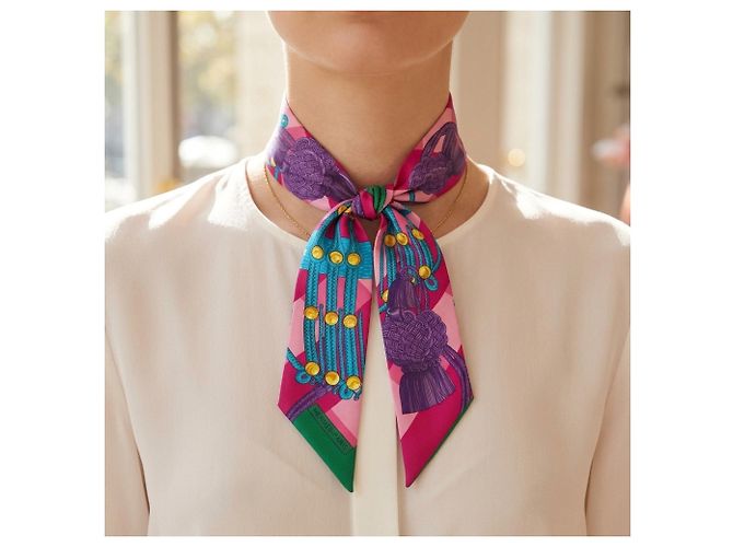 Hermès Hermes Twilly Seidentuch Mehrfarben - Ansicht 9