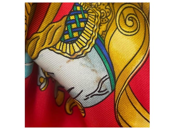 Hermès Hermes Voiles de Lumiere Roter Seidenschal Mehrfarben - Ansicht 13