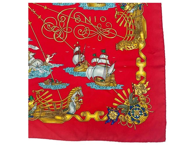 Hermès Hermes Voiles de Lumiere Roter Seidenschal Mehrfarben - Ansicht 6