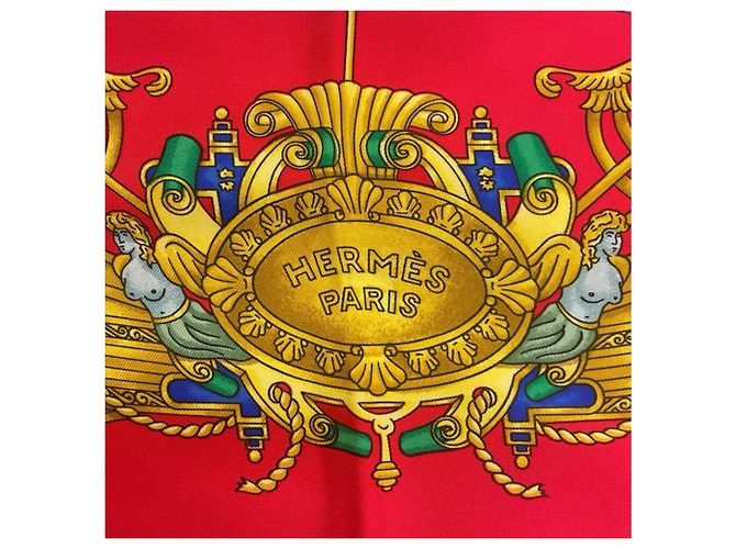 Hermès Hermes Voiles de Lumiere Roter Seidenschal Mehrfarben - Ansicht 7