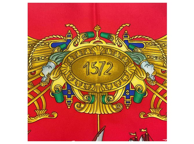 Hermès Hermes Voiles de Lumiere Roter Seidenschal Mehrfarben - Ansicht 8