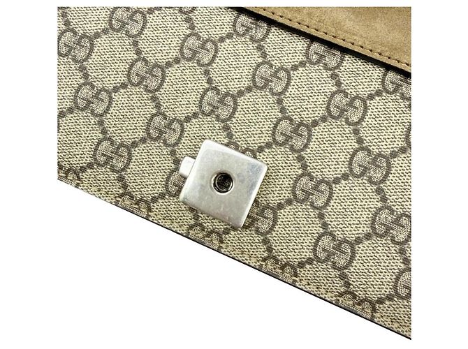 Borsa a tracolla con catena Gucci Dionysus GG Supreme Beige - vista 12