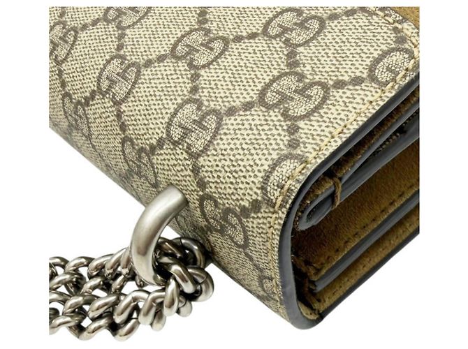 Borsa a tracolla con catena Gucci Dionysus GG Supreme Beige - vista 4