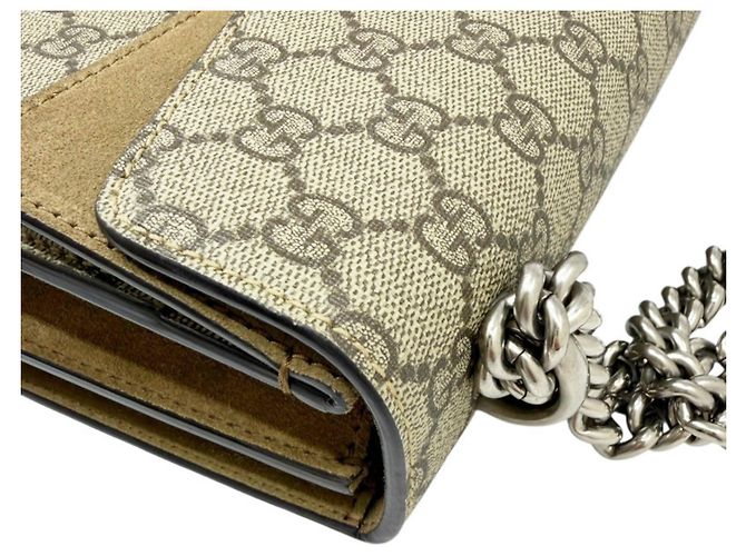 Borsa a tracolla con catena Gucci Dionysus GG Supreme Beige - vista 6