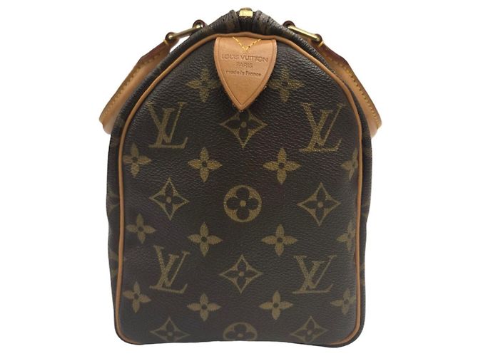 Louis Vuitton Speedy 25 Monogram Handbag Brown White - view 3