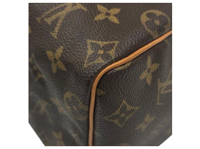 Louis Vuitton Speedy 25 Monogram Handbag Brown White - view 6