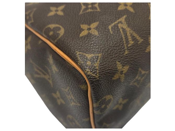Louis Vuitton Speedy 25 Monogram Handbag Brown White - view 7