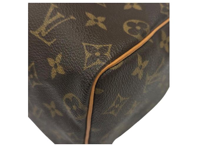 Louis Vuitton Speedy 25 Monogram Handbag Brown White - view 8