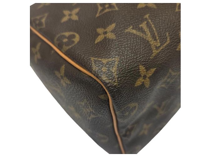 Louis Vuitton Speedy 25 Monogram Handbag Brown White - view 9