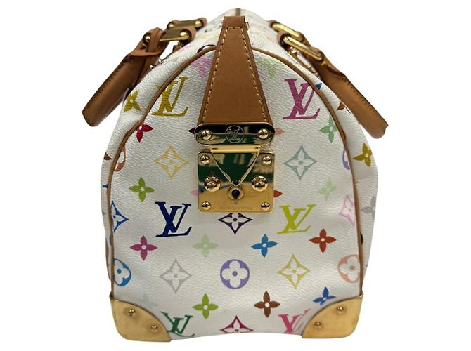 Sac à main Louis Vuitton Speedy 30 Multicolor Blanc Multicolore Monogramme - vue 3
