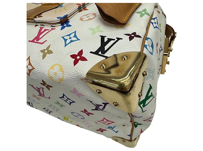 Sac à main Louis Vuitton Speedy 30 Multicolor Blanc Multicolore Monogramme - vue 8