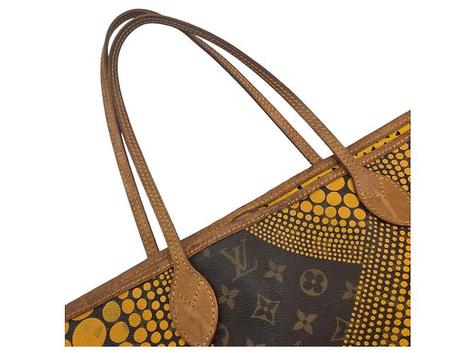 Sac cabas Louis Vuitton Neverfull MM Marron Jaune Monogramme - vue 10