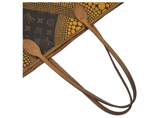 Sac cabas Louis Vuitton Neverfull MM Marron Jaune Monogramme - vue 11