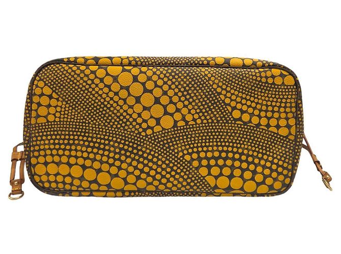 Sac cabas Louis Vuitton Neverfull MM Marron Jaune Monogramme - vue 3