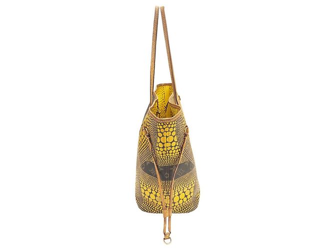 Sac cabas Louis Vuitton Neverfull MM Marron Jaune Monogramme - vue 4