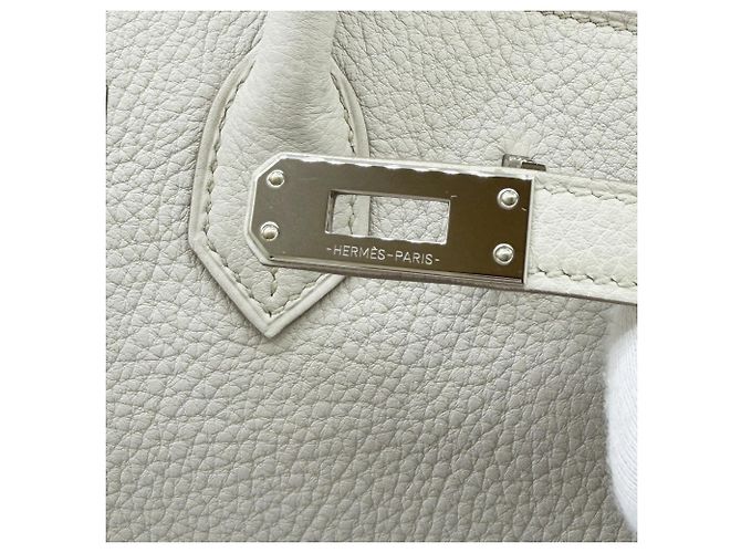 Hermès Bolsa Hermes Birkin 25 em couro Togo Cinza Cru - vista 10