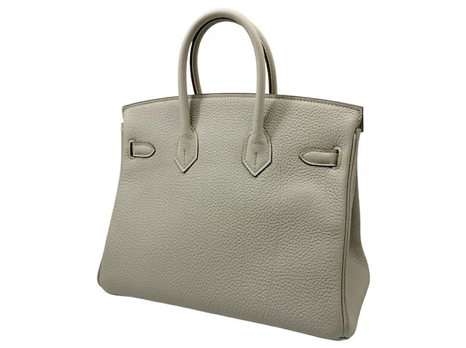 Hermès Bolsa Hermes Birkin 25 em couro Togo Cinza Cru - vista 2