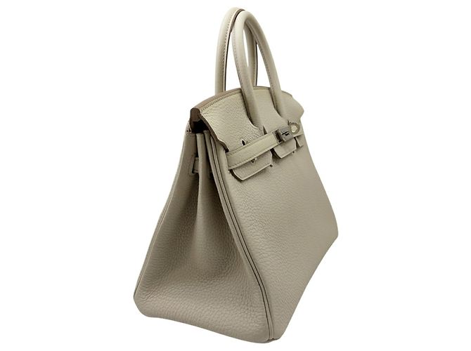 Hermès Bolsa Hermes Birkin 25 em couro Togo Cinza Cru - vista 3