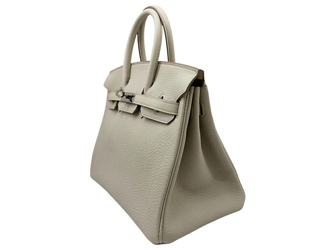 Hermès Bolsa Hermes Birkin 25 em couro Togo Cinza Cru - vista 4