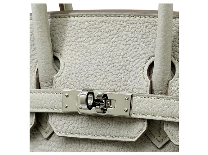 Hermès Bolsa Hermes Birkin 25 em couro Togo Cinza Cru - vista 8
