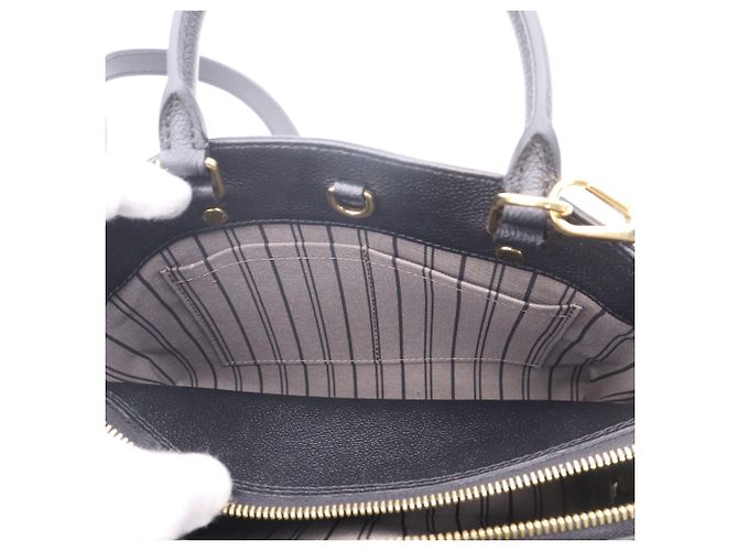 LOUIS VUITTON Monogram Empreinte Montaigne BB Noir Handtasche Schwarz - Ansicht 17