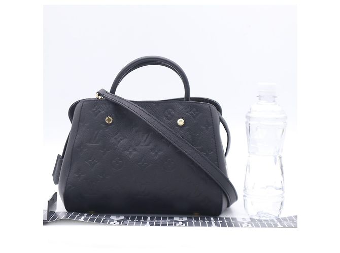 LOUIS VUITTON Monogram Empreinte Montaigne BB Noir Handtasche Schwarz - Ansicht 3
