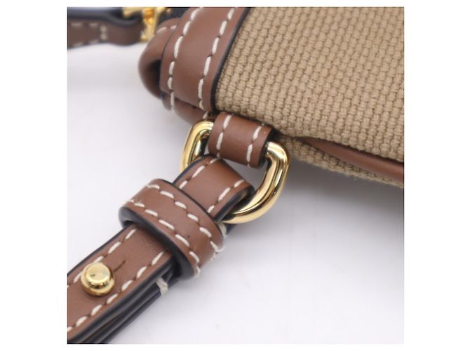 Pochette de poignet Burberry Cotton New Peyton Marron Noir Blanc - vue 10