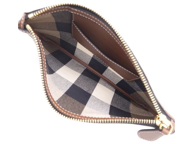 Pochette de poignet Burberry Cotton New Peyton Marron Noir Blanc - vue 12
