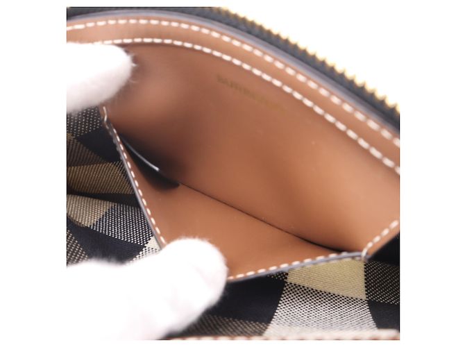Pochette de poignet Burberry Cotton New Peyton Marron Noir Blanc - vue 13
