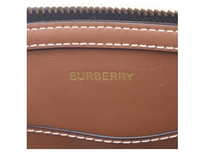 Pochette de poignet Burberry Cotton New Peyton Marron Noir Blanc - vue 14