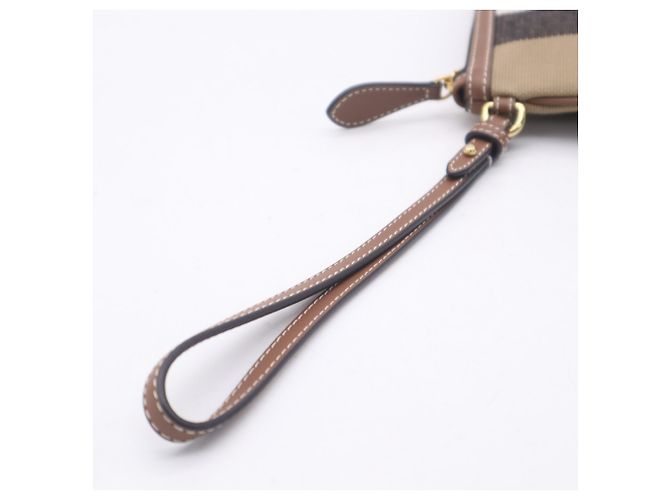 Pochette de poignet Burberry Cotton New Peyton Marron Noir Blanc - vue 9
