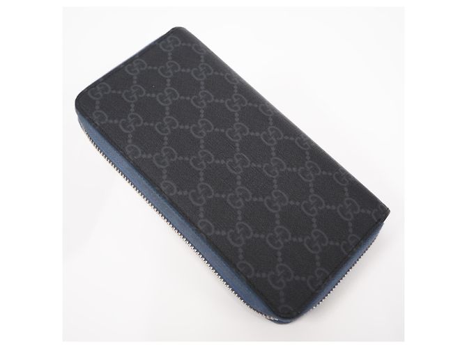 Portafoglio lungo Gucci GG Supreme Marrone Nero Blu - vista 2