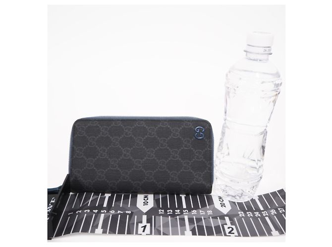 Portafoglio lungo Gucci GG Supreme Marrone Nero Blu - vista 3