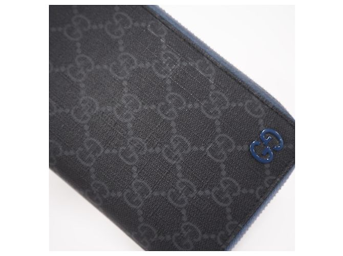 Portafoglio lungo Gucci GG Supreme Marrone Nero Blu - vista 4