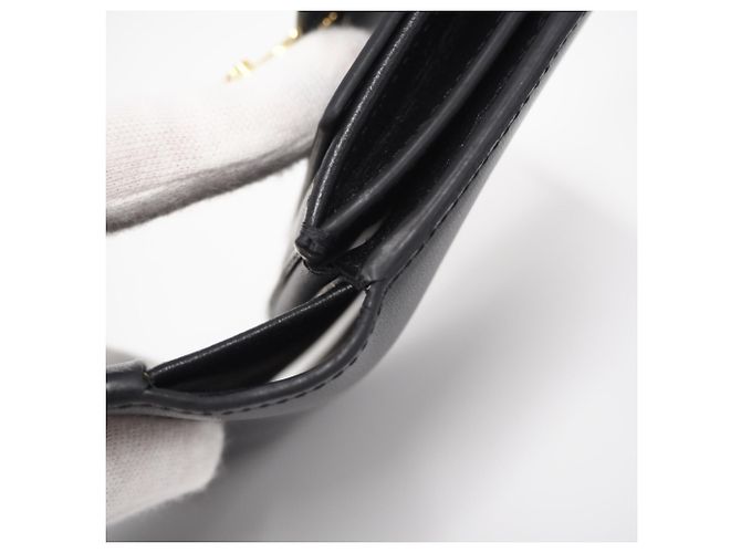 Triomphe Céline Portafoglio Tri-Fold in pelle nera Celine Nero - vista 10